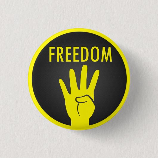 Rabaaの自由Pin!! #AntiCoupの#FreeEgypt! 缶バッジ (正面)