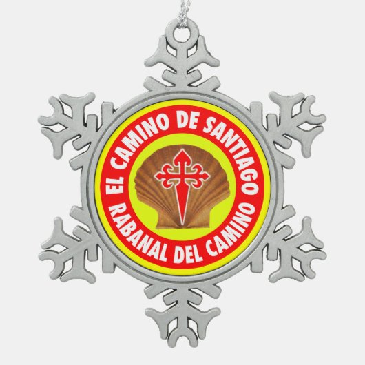 Rabanal del Camino スノーフレークピューターオーナメント (正面)