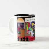 Rabbi - Male Cartoon by PrintedPerfection.com Coff ツートーンマグカップ (正面左)