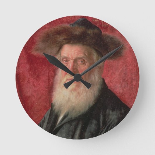 Rabbi of Nadvorno, c.1910のポートレート(油 ラウンド壁時計 (正面)