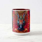 RABBITの年の星占い中国ののサイン誕生日 ツートーンマグカップ (中央)