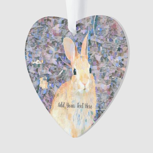 Rabbitパーソナライズにあなたの名前または文字を追加 オーナメント (正面)