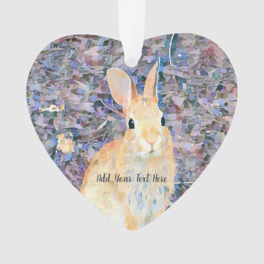 Rabbitパーソナライズにあなたの名前または文字を追加 オーナメント (正面)