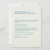 Rabbit エレガント at Tea Time 招待状 (裏面)