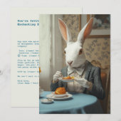 Rabbit エレガント at Tea Time 招待状 (正面/裏面)