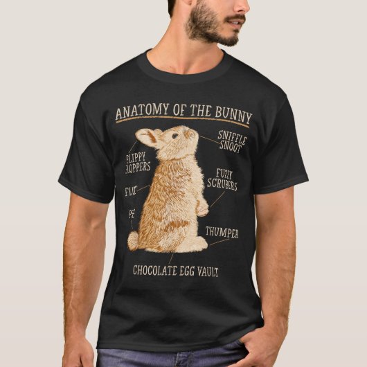 Rabbit Anatomy Bunny Lover Animal Pet Owner Tシャツ (正面)