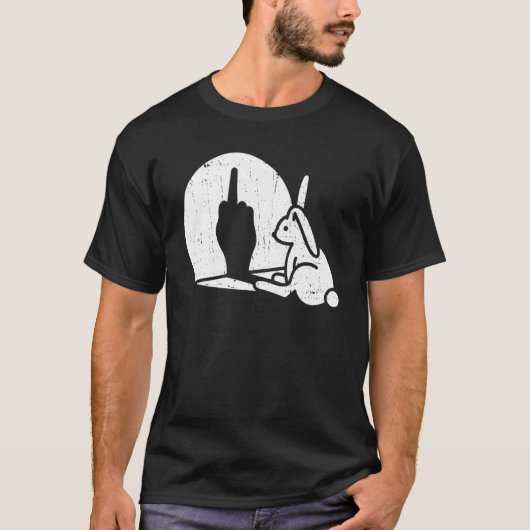 Rabbit Animal Bunny  Shadow Play Pun Tシャツ (正面)