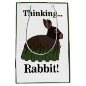 Rabbit Animal Cute Bunny ミディアムペーパーバッグ (正面)