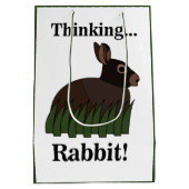 Rabbit Animal Cute Bunny ミディアムペーパーバッグ (裏面)