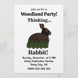 Rabbit Animal Cute Bunny Woodland Party 招待状