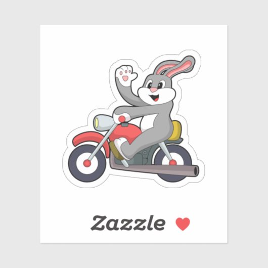 Rabbit asバイクもしくは自転車に乗る人with Motorcycle.PNG シール (シート)
