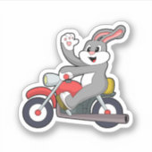 Rabbit asバイクもしくは自転車に乗る人with Motorcycle.PNG シール (正面)