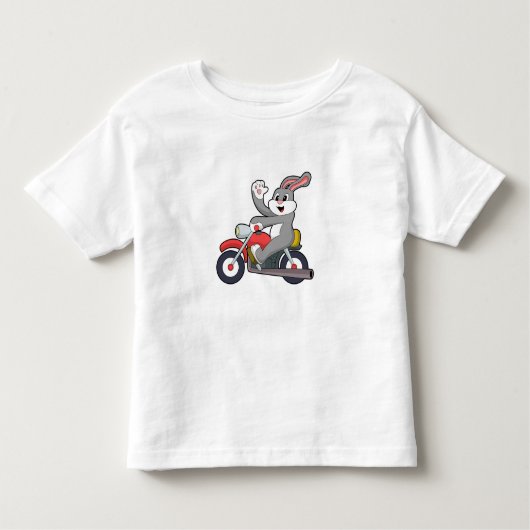 Rabbit asバイクもしくは自転車に乗る人with Motorcycle.PNG トドラーTシャツ (正面)