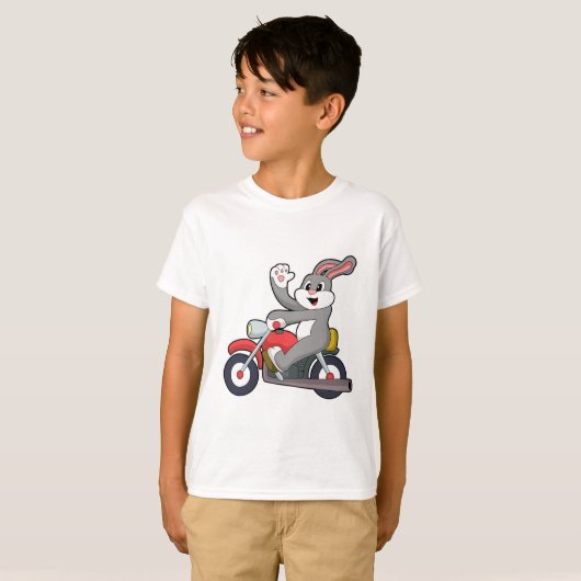 Rabbit asバイクもしくは自転車に乗る人with Motorcycle.PNG Tシャツ (正面フル)