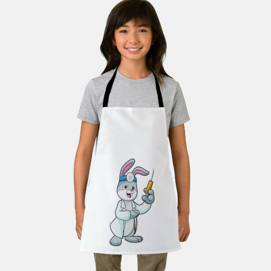 Rabbit as Doctor at Vaccination with Syringe エプロン (インサイチュ)