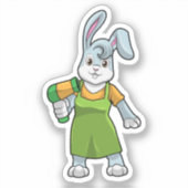 Rabbit as Hairdresser with Hairdryer シール (正面)