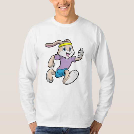 Rabbit atジョギングwithヘッドバンド tシャツ (正面)