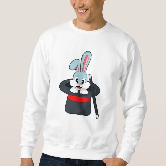 Rabbit at魔法with Wand & Hat スウェットシャツ (正面)
