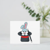 Rabbit at魔法with Wand & Hat ポストカード (スタンド正面)