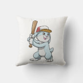 Rabbit at Baseball with Baseball bat クッション (裏面)