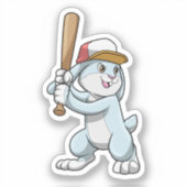 Rabbit at Baseball with Baseball bat シール (正面)