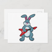 Rabbit at Music with Guitar ポストカード (正面/裏面)