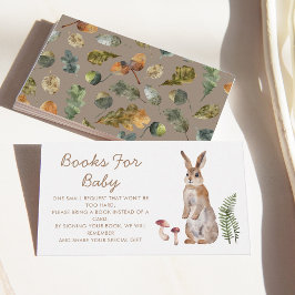 Rabbit Book Request Baby Shower Enclosureカード エンクロージャーカード