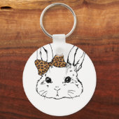 rabbit bow cute, retro, vintage キーホルダー (正面)