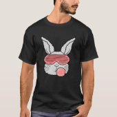 Rabbit Bubble Gum Chewing Easter Bunny Cool Pink S Tシャツ (正面)