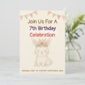 Rabbit Bunny Birthday Invitation 招待状 (スタンド正面)