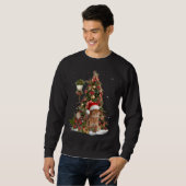 Rabbit Bunny Santa Tree Lights Dwarf Lop Eared Chr スウェットシャツ (正面フル)