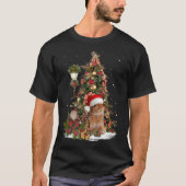 Rabbit Bunny Santa Tree Lights Dwarf Lop Eared Chr Tシャツ (正面)