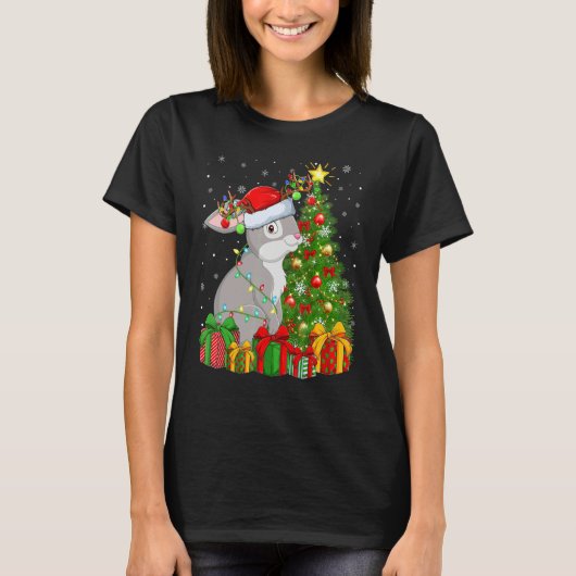 Rabbit Bunny   Xmas Holiday Santa Bunny Christmas  Tシャツ (正面)