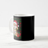 Rabbit Bunny Xmas Lights Ugly Santa Hat Bunny Chri コーヒーマグカップ (正面左)