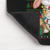 Rabbit Bunny Xmas Lights Ugly Santa Hat Bunny Chri マウスパッド (コーナー)