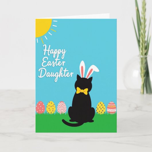 Rabbit Cat Easter Pattern Card カード (正面)
