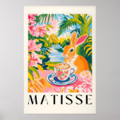 Rabbit Coffee Print Funny Kitchen Art, Matisse ポスター (正面)