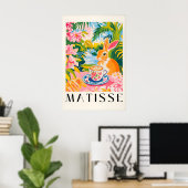 Rabbit Coffee Print Funny Kitchen Art, Matisse ポスター (ホームオフィス)