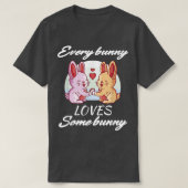 Rabbit Couple Love Heart Peace Easter Lovers Bunny Tシャツ (デザイン正面)