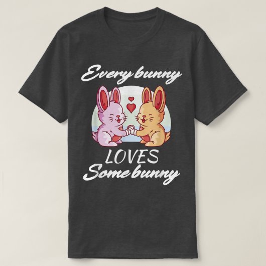 Rabbit Couple Love Heart Peace Easter Lovers Bunny Tシャツ (デザイン正面)
