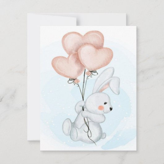 Rabbit Design | Cute Bunny Lovers | Kid Birthday 招待状 (正面)