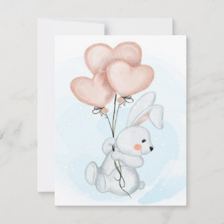 Rabbit Design | Cute Bunny Lovers | Kid Birthday 招待状