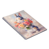 Rabbit design notebook with flowers / spiral noteb ノートブック (右側)