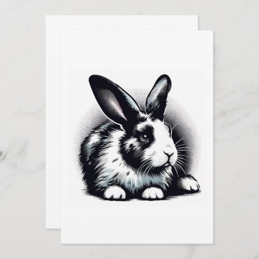 rabbit drawing 招待状 (正面/裏面)