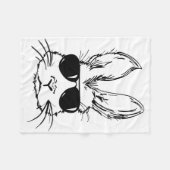 Rabbit Easter Bunny Sungles  フリースブランケット (正面(横))