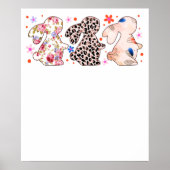 rabbit easter pattern, retro, vintage ポスター (正面)