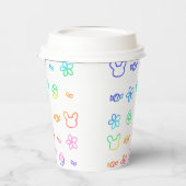 Rabbit, eggs, sweets and flowers うさぎと卵とお菓子と花紙コップ 紙コップ (左)