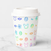 Rabbit, eggs, sweets and flowers うさぎと卵とお菓子と花紙コップ 紙コップ (裏面)