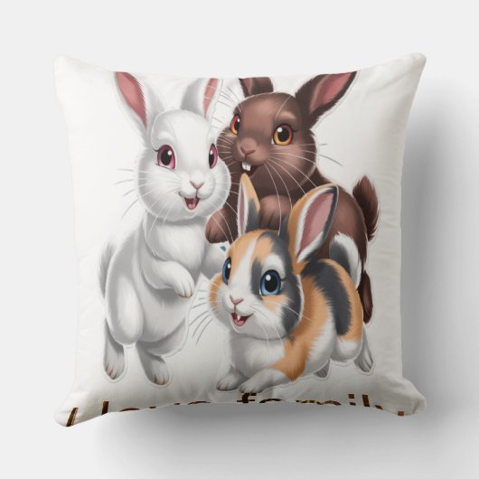 Rabbit family  クッション (裏面)