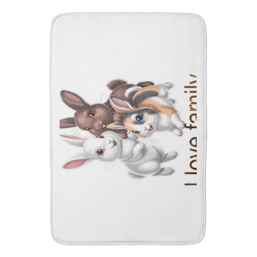 Rabbit family  バスマット (正面縦)